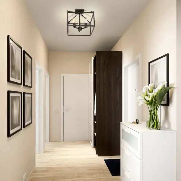Golden Lighting Wesson 3-Light Semi-Flush Mount in Matte Black - Image 5