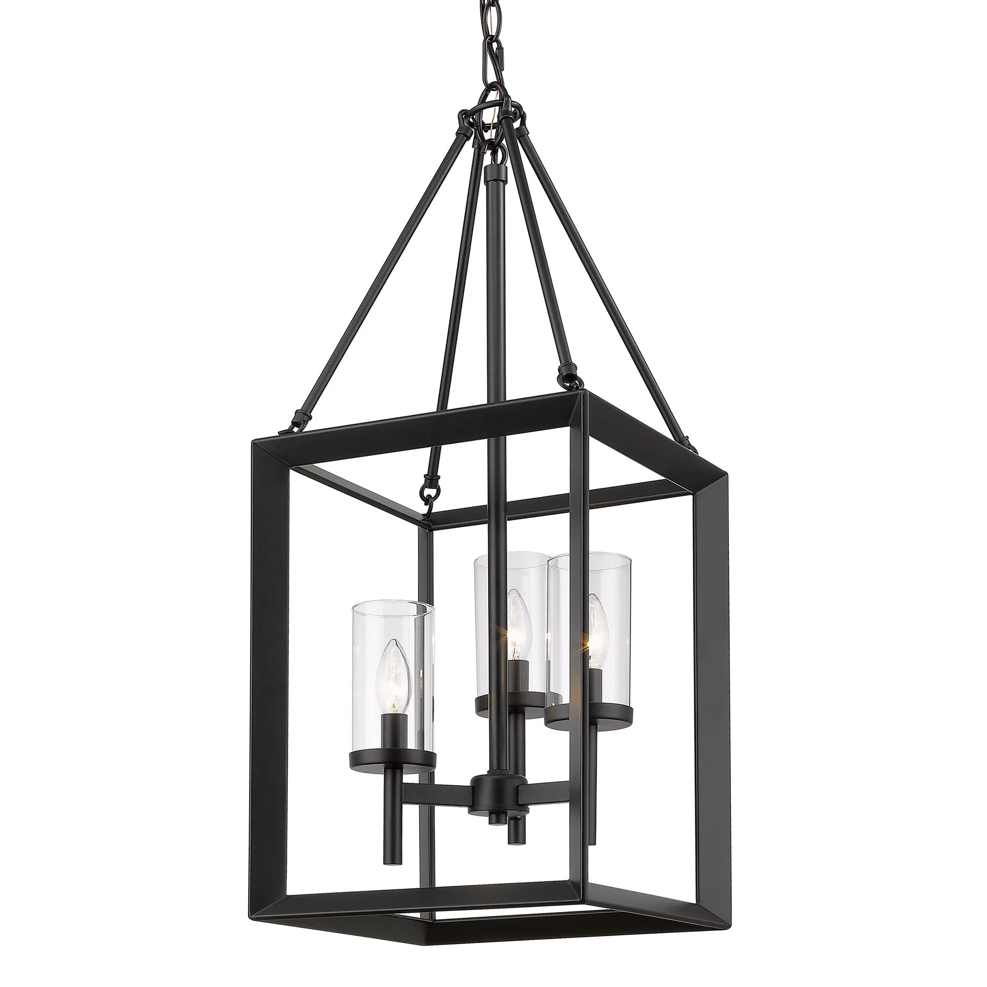 Golden Lighting Smyth 3-Light Pendant in Matte Black