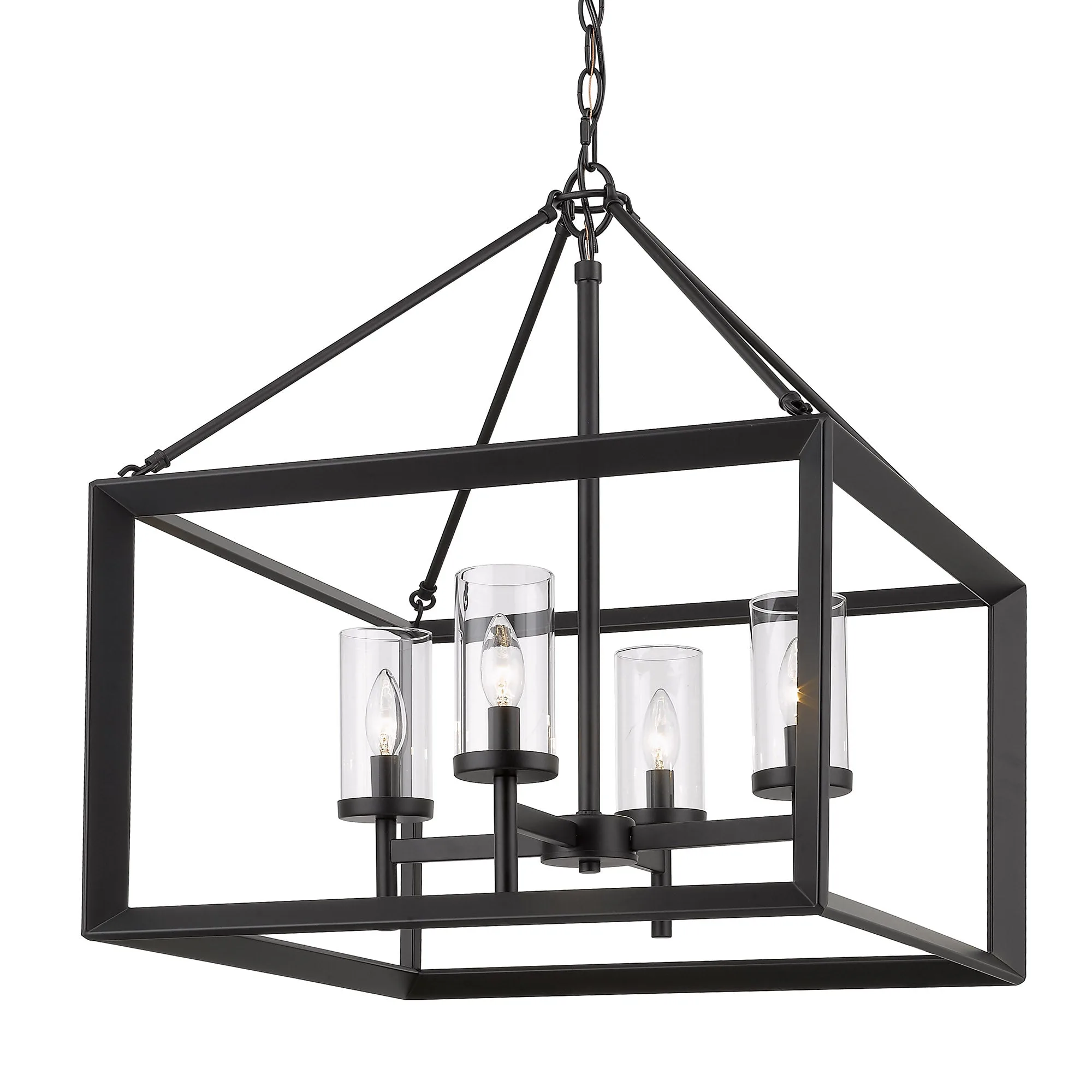 Golden Lighting Smyth 4-Light Chandelier in Matte Black