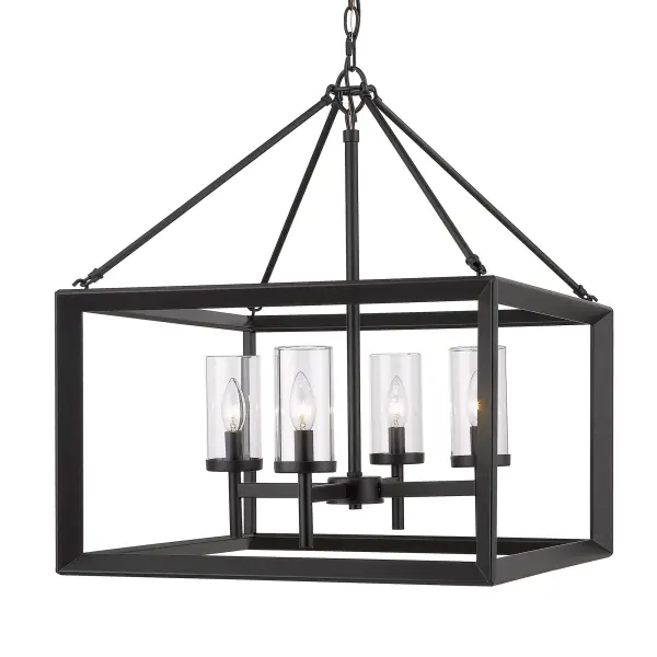 Golden Lighting Smyth 4-Light Chandelier in Matte Black - Image 4