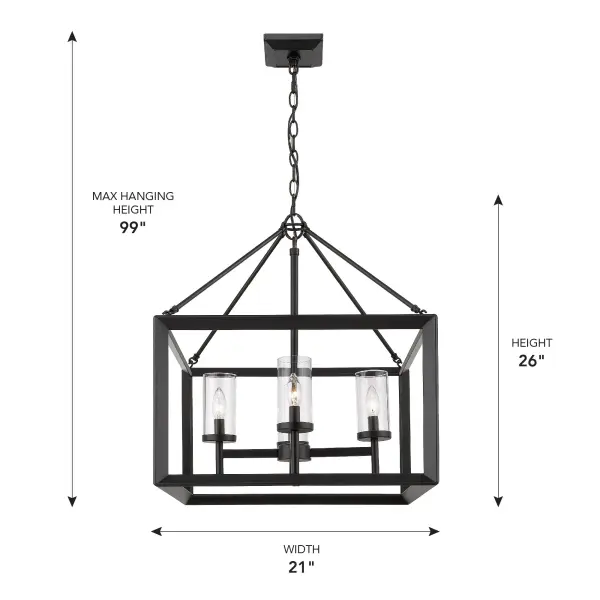 Golden Lighting Smyth 4-Light Chandelier in Matte Black - Image 5