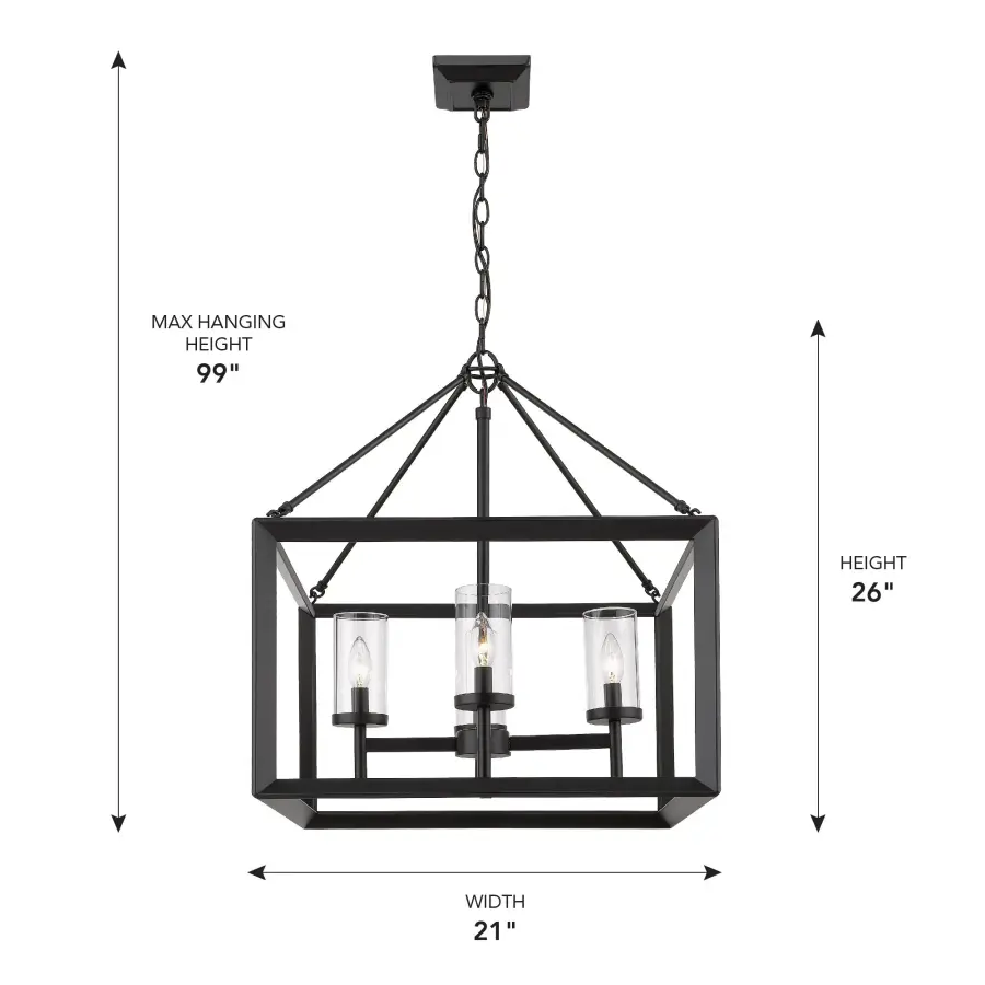 Golden Lighting Smyth 4-Light Chandelier in Matte Black - Image 5