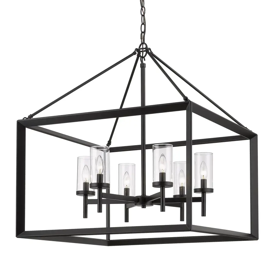 Golden Lighting Smyth 6-Light Chandelier in Matte Black - Image 1