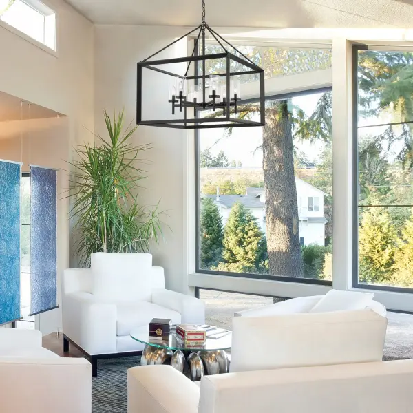 Golden Lighting Smyth 6-Light Chandelier in Matte Black - Image 4