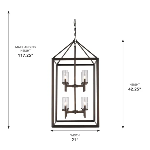 Golden Lighting Smyth 8-Light Pendant in Gunmetal Bronze - Image 4
