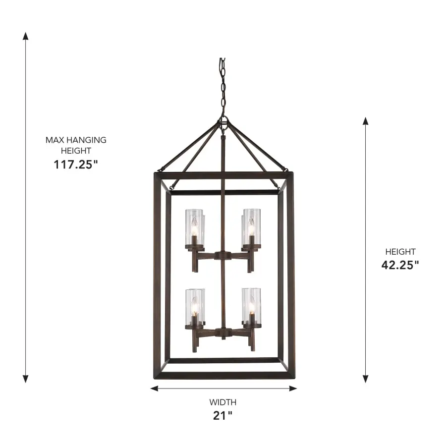 Golden Lighting Smyth 8-Light Pendant in Gunmetal Bronze - Image 4