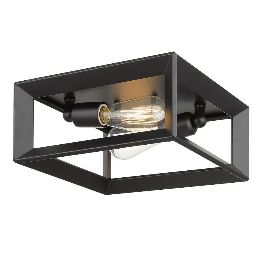 Golden Lighting Smyth 2-Light Flush Mount in Matte Black - Image 1
