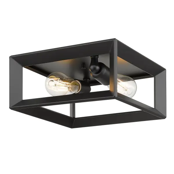 Golden Lighting Smyth 2-Light Flush Mount in Matte Black - Image 2