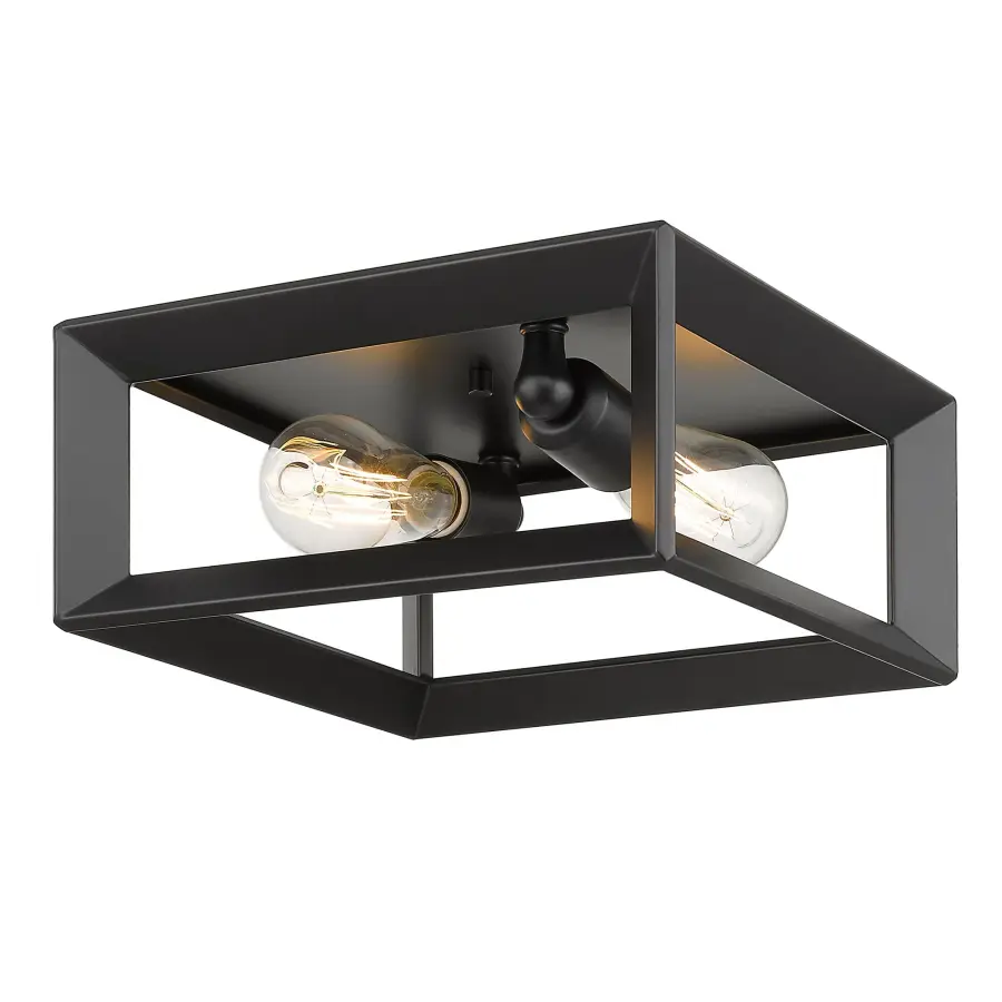 Golden Lighting Smyth 2-Light Flush Mount in Matte Black - Image 2