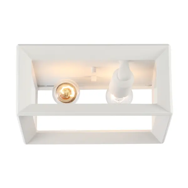 The Smyth 2-Light Flush Mount combines transitional elegance with practical functionality. Its Natural White finish offers a soft, organic aesthetic while the clean geometric design suits modern and traditional interiors alike. - alternate view