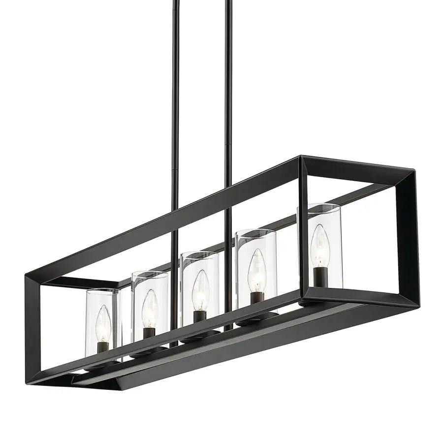 Golden Lighting Smyth 5-Light Island Light in Matte Black - Image 3