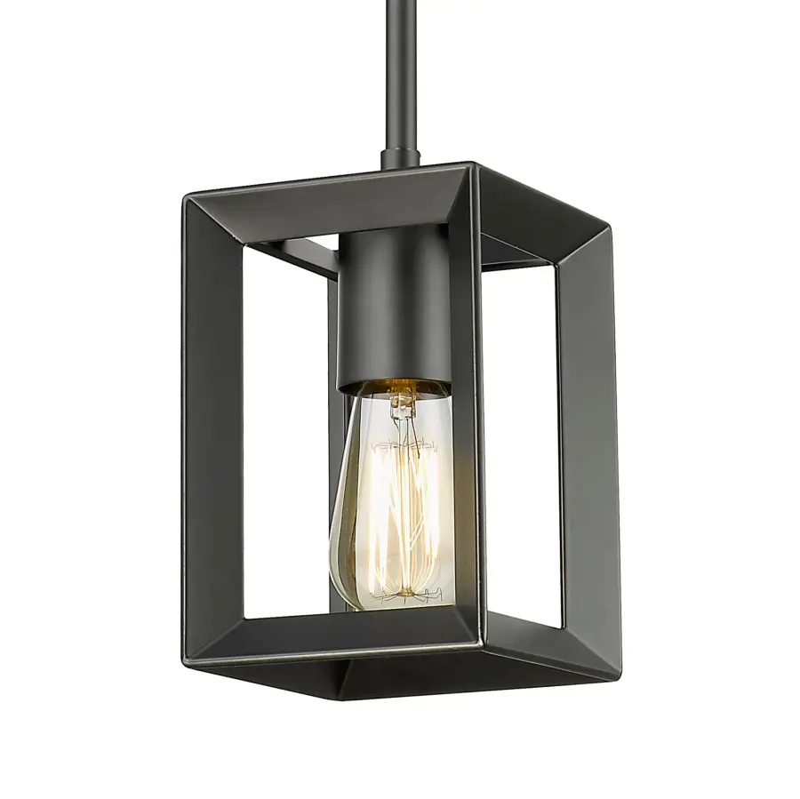Golden Lighting Smyth 1-Light Pendant in Matte Black - Image 1