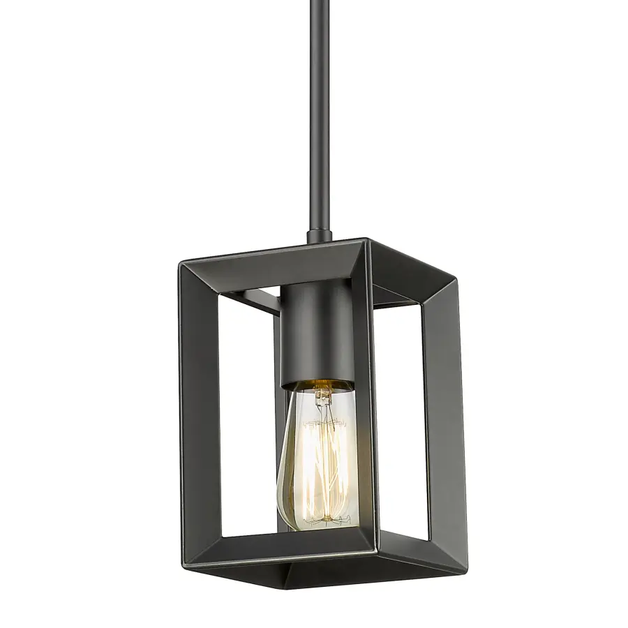 Golden Lighting Smyth 1-Light Pendant in Matte Black - Image 3