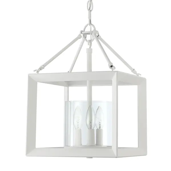The Smyth 3-Light Chandelier combines modern farmhouse charm with transitional elegance. Its Natural White matte finish and clear glass shades create a soft, organic aesthetic that works beautifully in various settings.