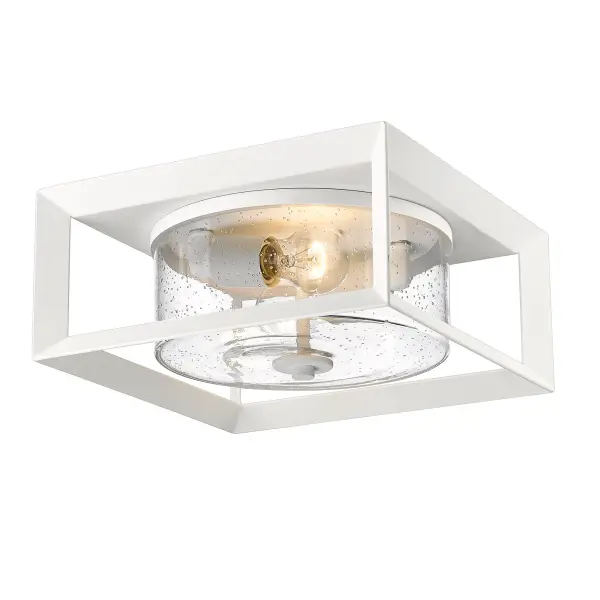 The Smyth 2-Light Outdoor Ceiling brings clean, coastal charm to outdoor spaces with its Natural White finish and vintage seeded glass shade. Wet-rated for durability against rain and snow, it's perfect for porches and patios.