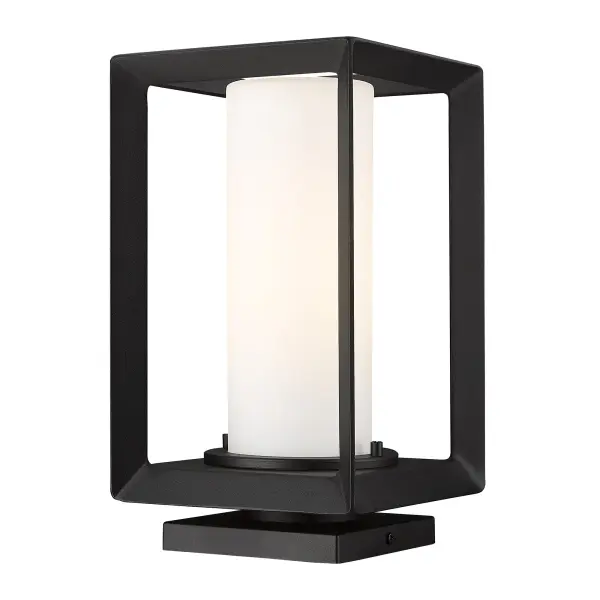 The Golden Lighting Smyth pier mount combines classic styling with modern durability. Its opal glass shade provides soft, diffused illumination while the Natural Black finish offers versatile appeal for any outdoor setting.