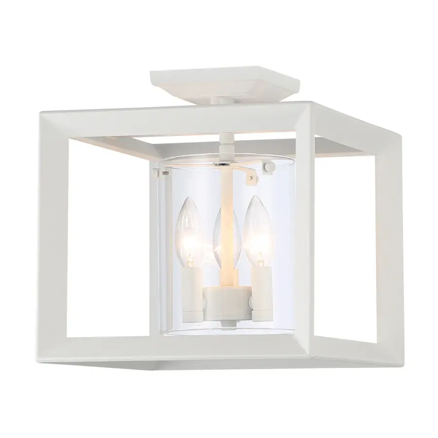 Golden Lighting Smyth 3-Light Semi-Flush Mount in Natural White - Image 1
