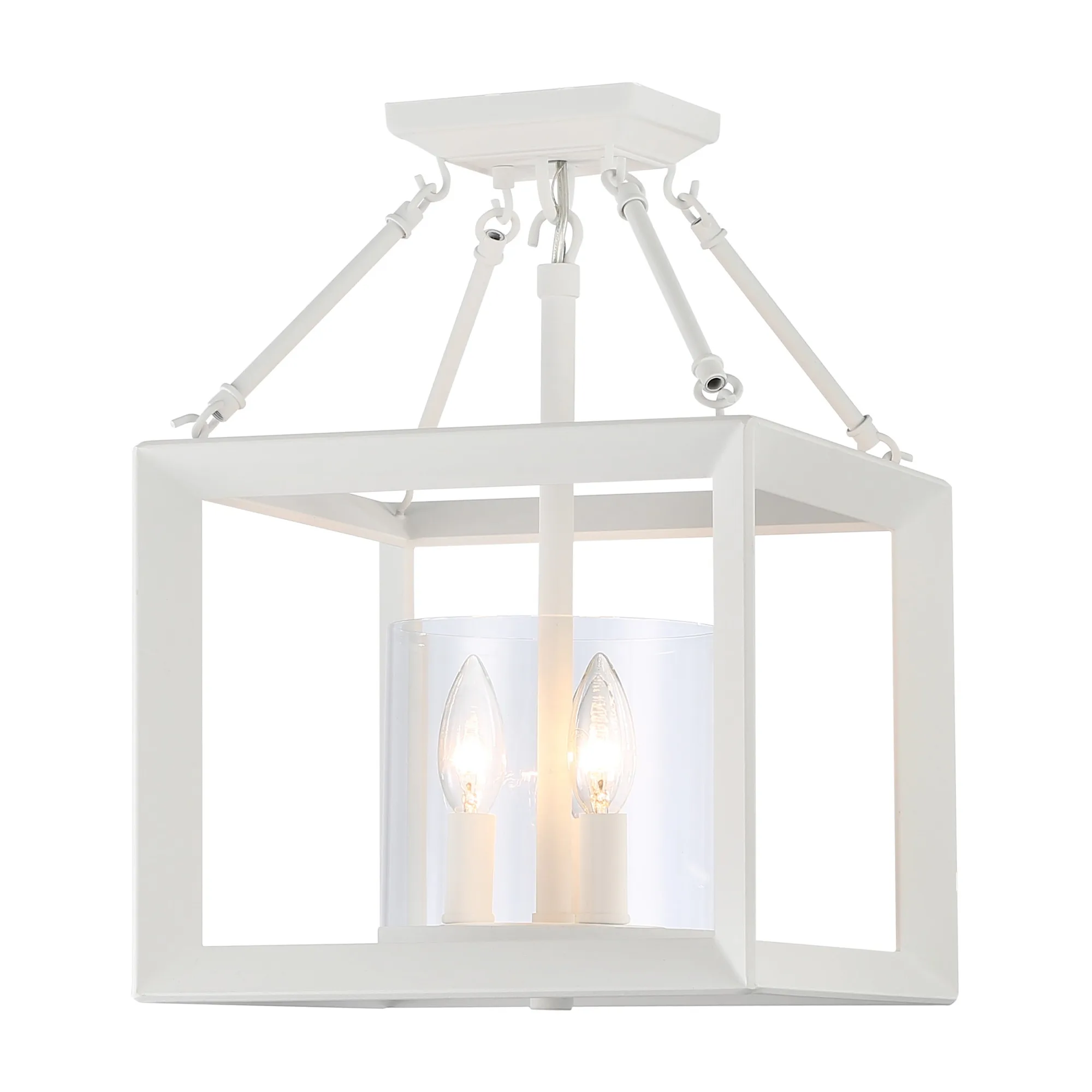 Golden Lighting Smyth 3-Light Semi-Flush Mount in Natural White
