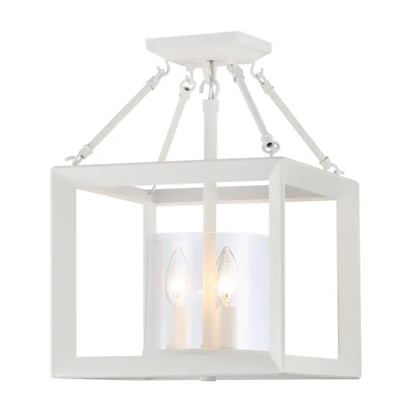 The Smyth 3-Light Semi-Flush combines modern farmhouse charm with transitional elegance. Its Natural White finish and clear glass shades deliver brilliant, unobstructed light while maintaining a refined aesthetic.