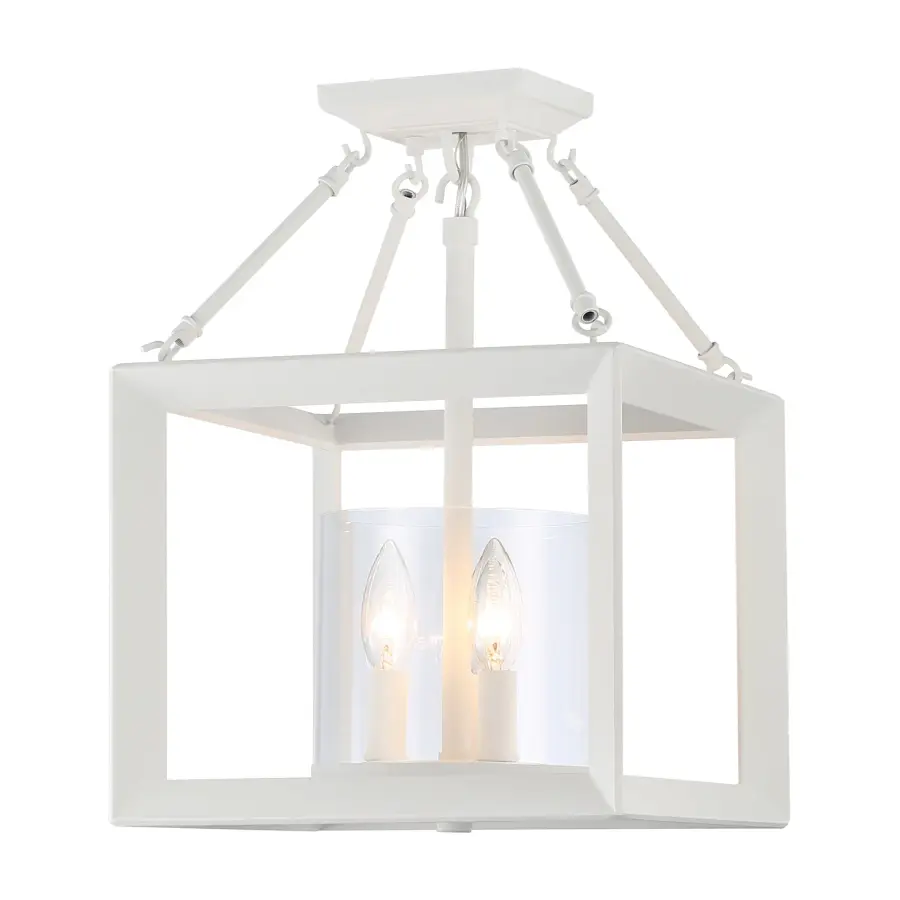 Golden Lighting Smyth 3-Light Semi-Flush Mount in Natural White - Image 1