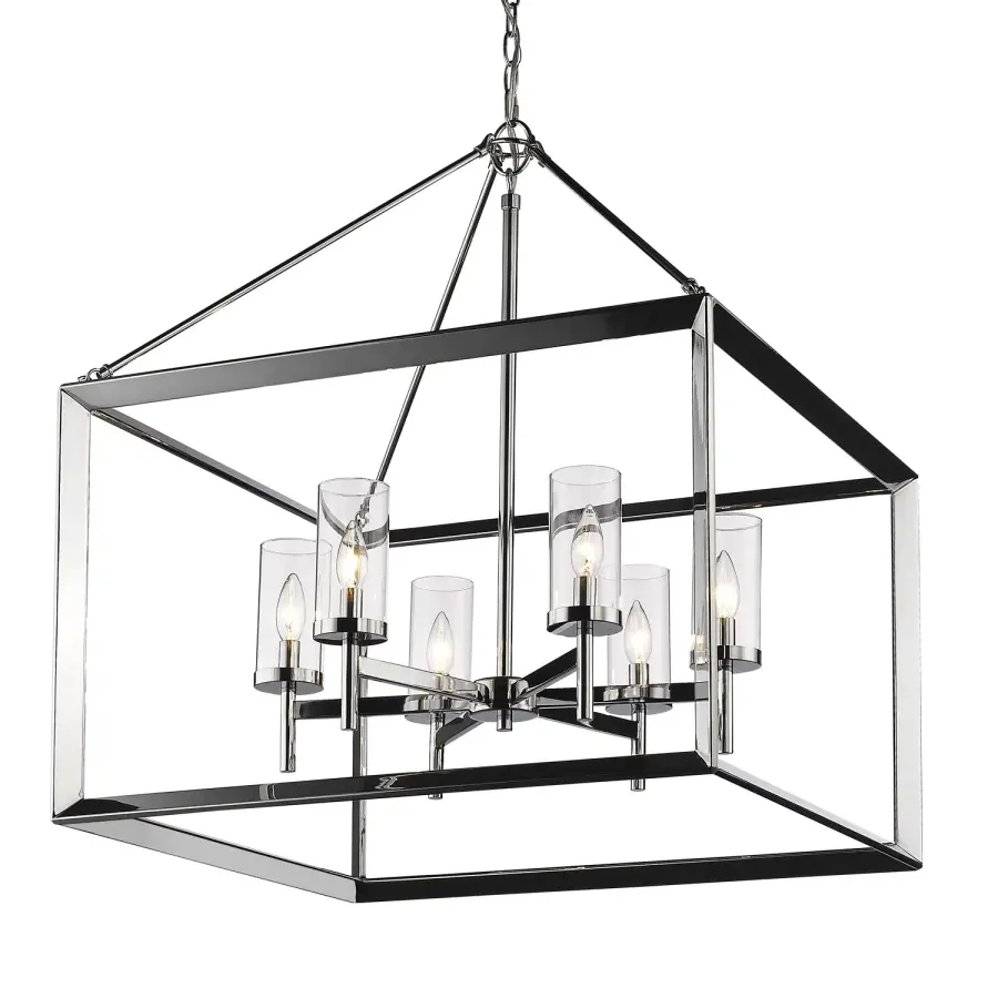 Smyth 6-Light Chandelier in Chrome with Clear Glass - Image 1