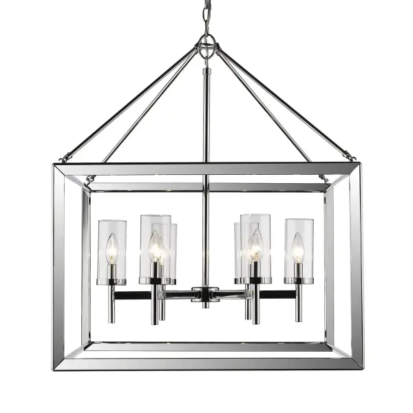 Smyth 6-Light Chandelier in Chrome with Clear Glass - Image 4