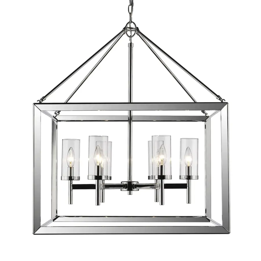 Smyth 6-Light Chandelier in Chrome with Clear Glass - Image 4