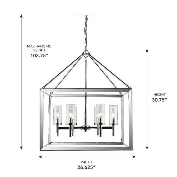 Smyth 6-Light Chandelier in Chrome with Clear Glass - Image 5