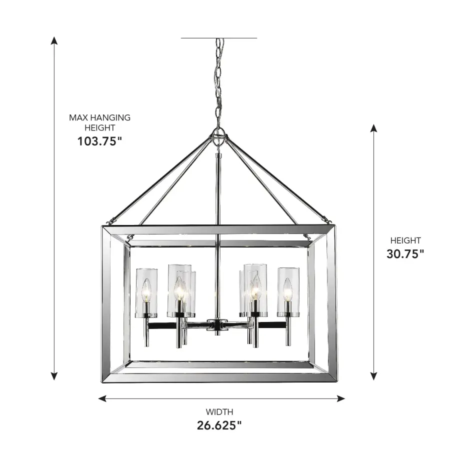 Smyth 6-Light Chandelier in Chrome with Clear Glass - Image 5