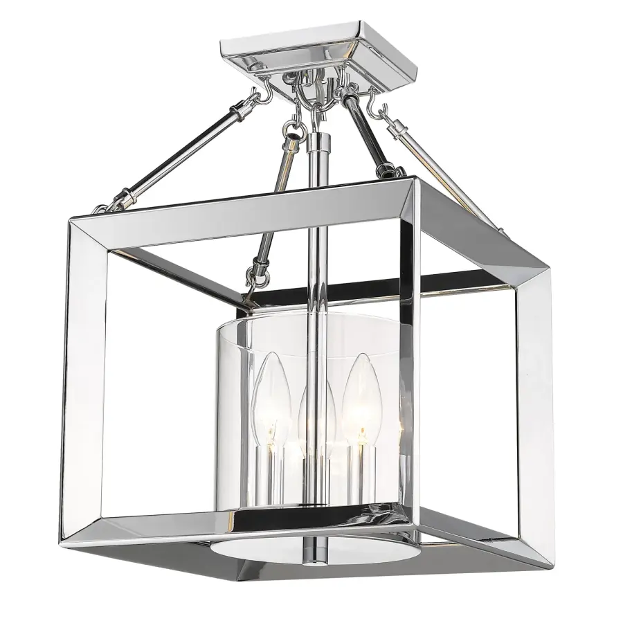 Smyth 3-Light Semi-Flush Mount in Chrome - Image 1