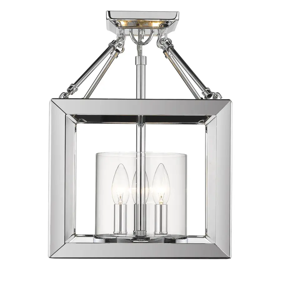 Smyth 3-Light Semi-Flush Mount in Chrome - Image 2