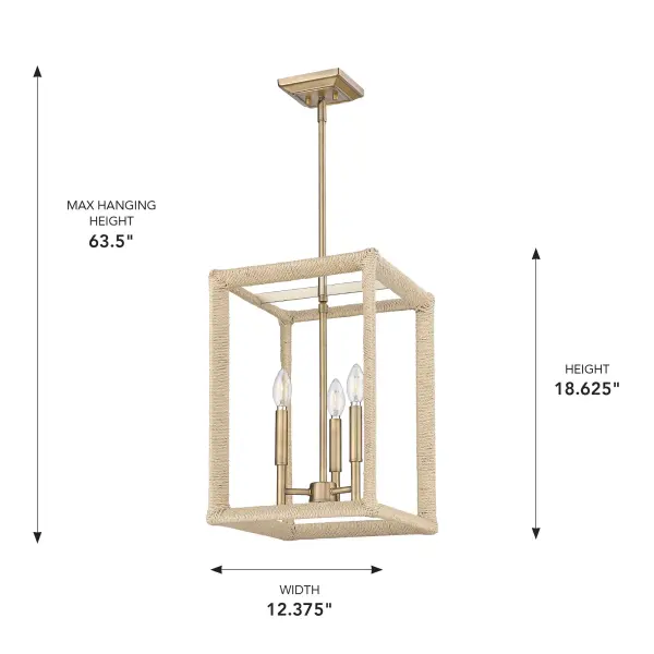 Kimber Three Light Pendant in Modern Brass - Image 7