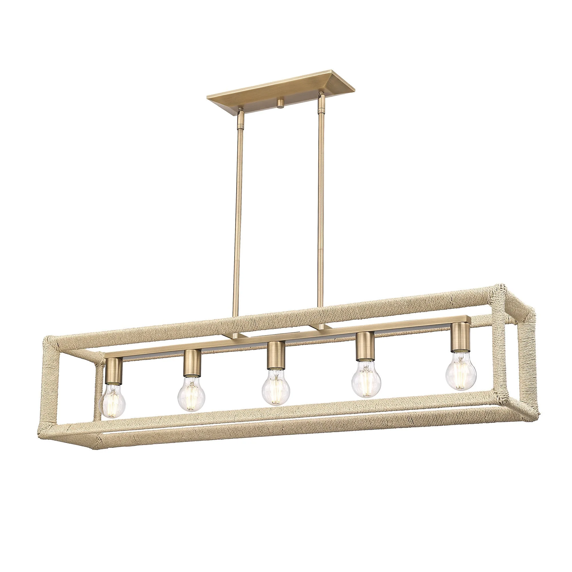 Kimber 5-light Island Light in Modern Brass