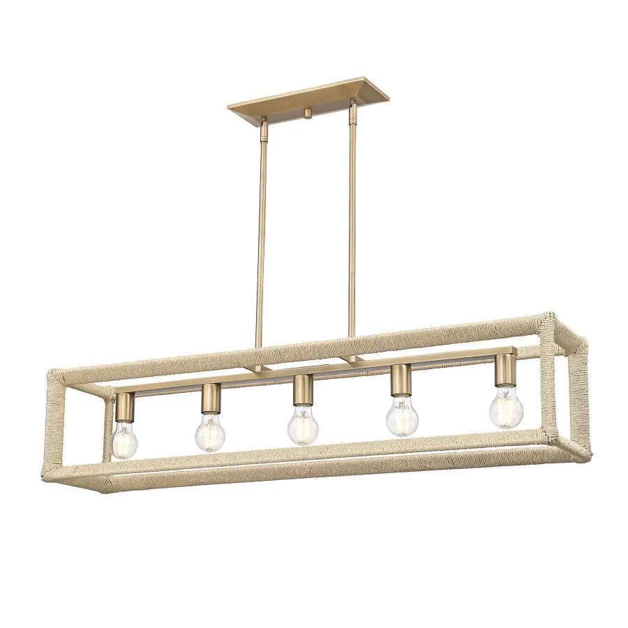 Kimber Five Light Linear Pendant in Modern Brass - Image 1