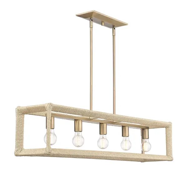 Kimber Five Light Linear Pendant in Modern Brass - Image 3