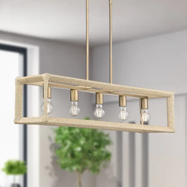 Kimber Five Light Linear Pendant in Modern Brass - Image 6