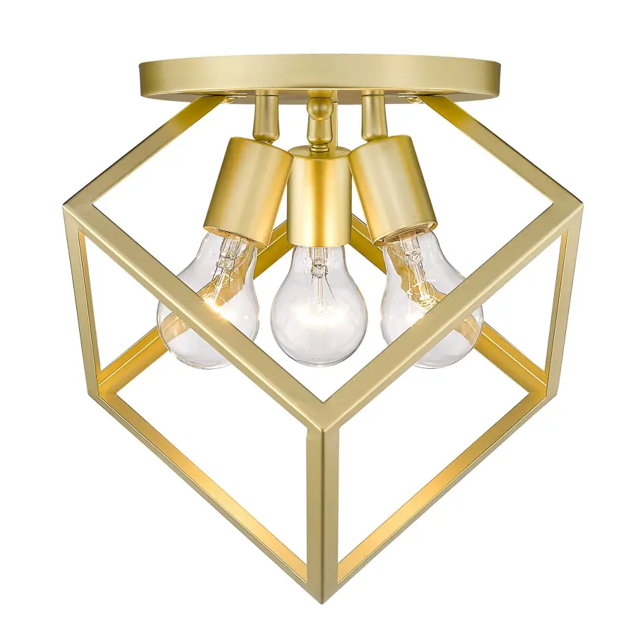 Golden Lighting Cassio 3-Light Semi-Flush Mount in Olympic Gold - Image 2
