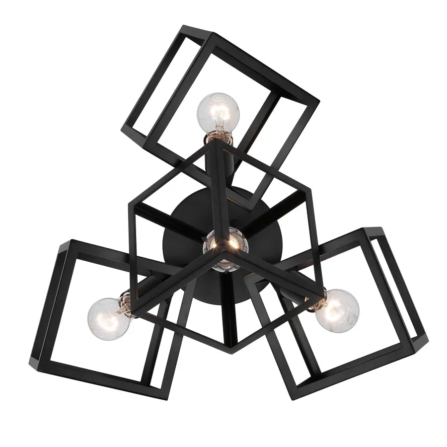 Golden Lighting Cassio 4-Light Semi-Flush Mount in Matte Black - Image 4