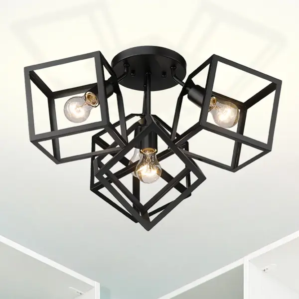 Golden Lighting Cassio 4-Light Semi-Flush Mount in Matte Black - Image 6