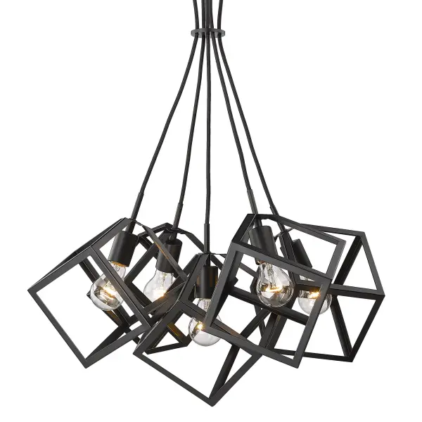 Golden Lighting Cassio 5-Light Chandelier in Matte Black - Image 3