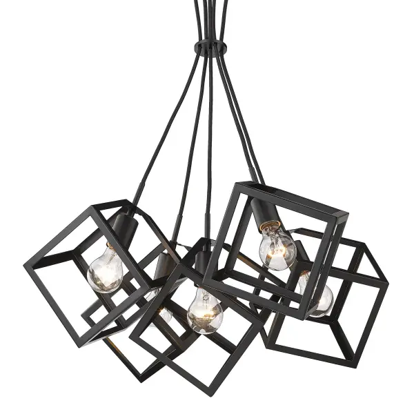 Golden Lighting Cassio 5-Light Chandelier in Matte Black - Image 4