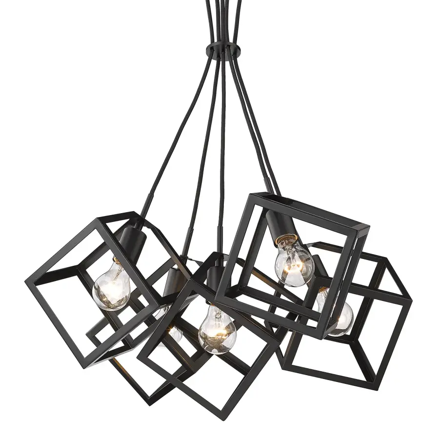 Golden Lighting Cassio 5-Light Chandelier in Matte Black - Image 4