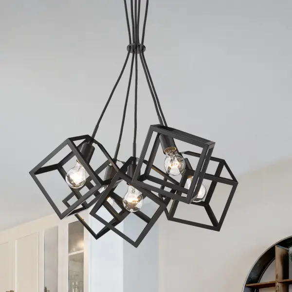 Golden Lighting Cassio 5-Light Chandelier in Matte Black - Image 7