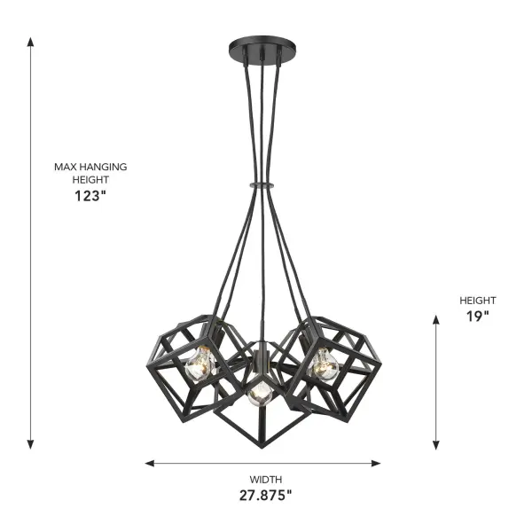 Golden Lighting Cassio 5-Light Chandelier in Matte Black - Image 8