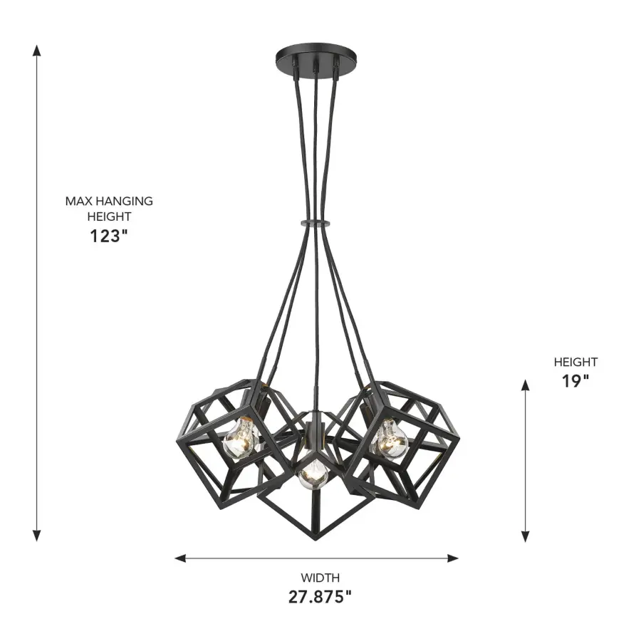 Golden Lighting Cassio 5-Light Chandelier in Matte Black - Image 8