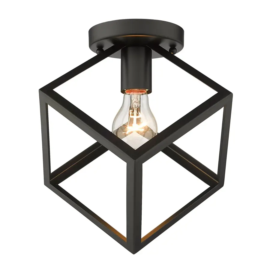 Golden Lighting Cassio 1-Light Flush Mount in Matte Black - Image 3