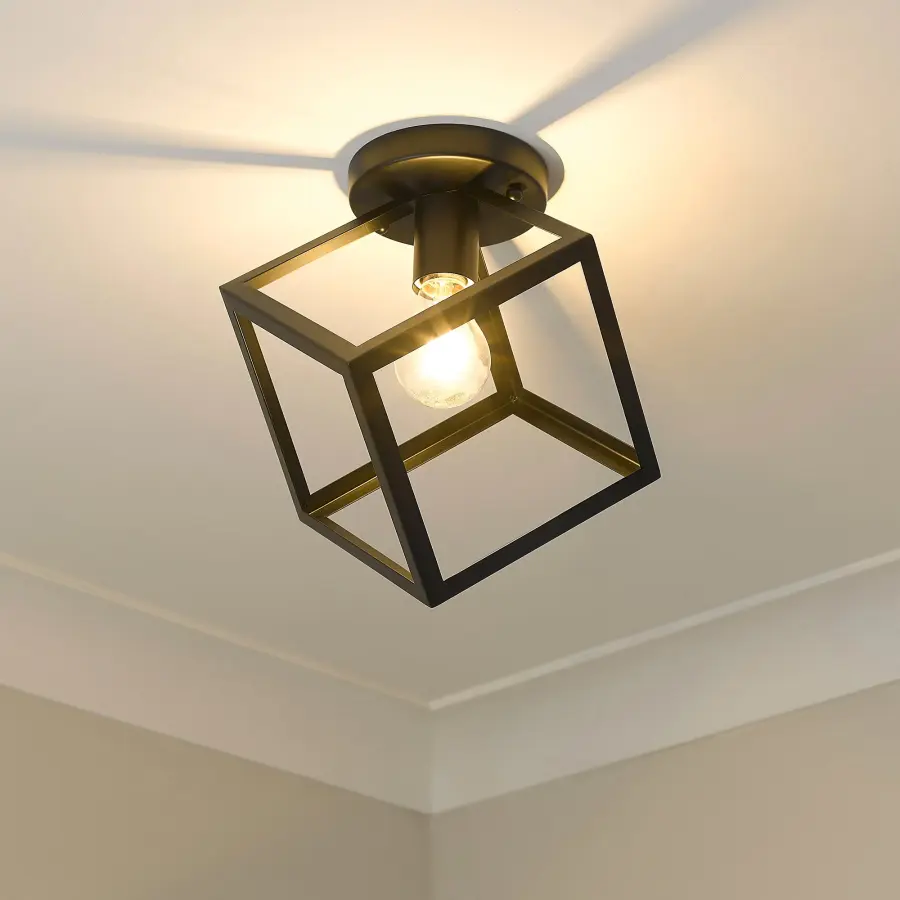 Golden Lighting Cassio 1-Light Flush Mount in Matte Black - Image 4