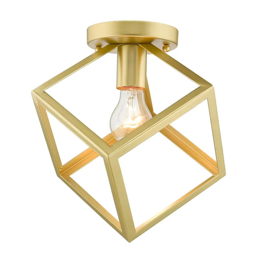 Golden Lighting Cassio 1-Light Flush Mount in Olympic Gold - Image 1