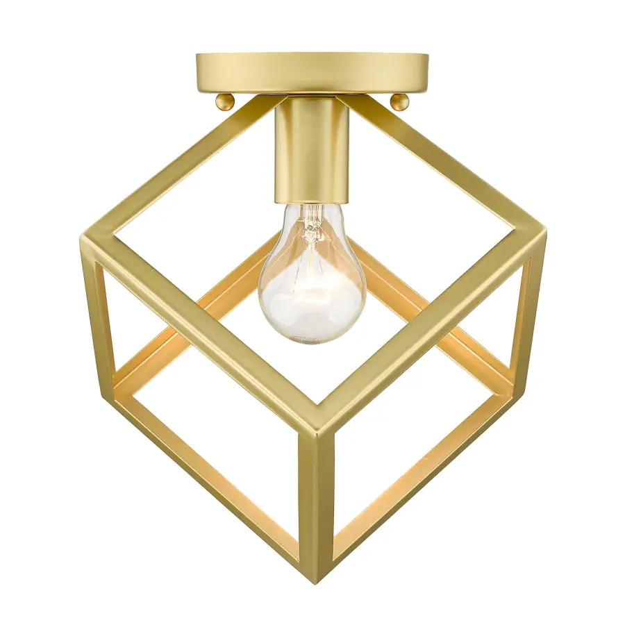 Golden Lighting Cassio 1-Light Flush Mount in Olympic Gold - Image 2