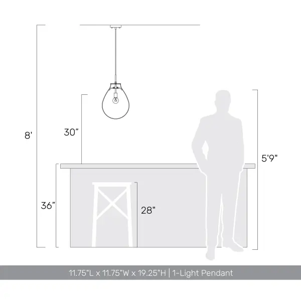Drop One Light Pendant in Matte Black - Image 5